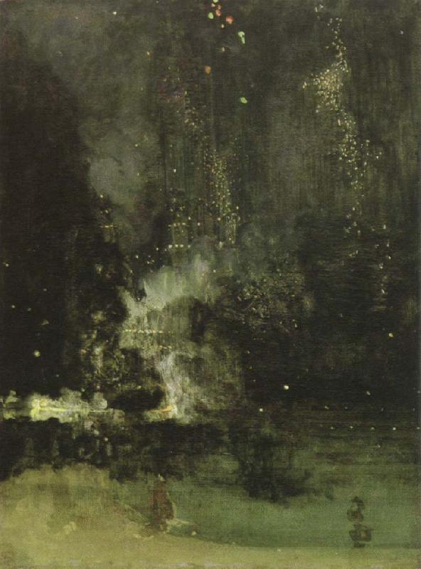 James Mcneill Whistler nocturne in black and gold the falling rocket oil painting image